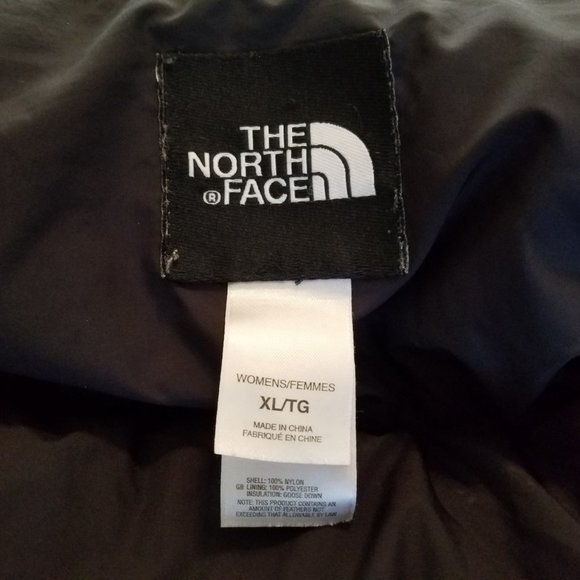 North Face Womens XL Black Goose Down Winter Ladies Puffer Jacket Bubble Coat - Picture 3 of 5